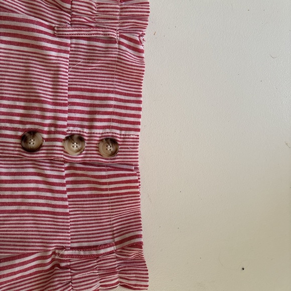 Striped Pink Button-Up Skirt - Picture 2 of 7